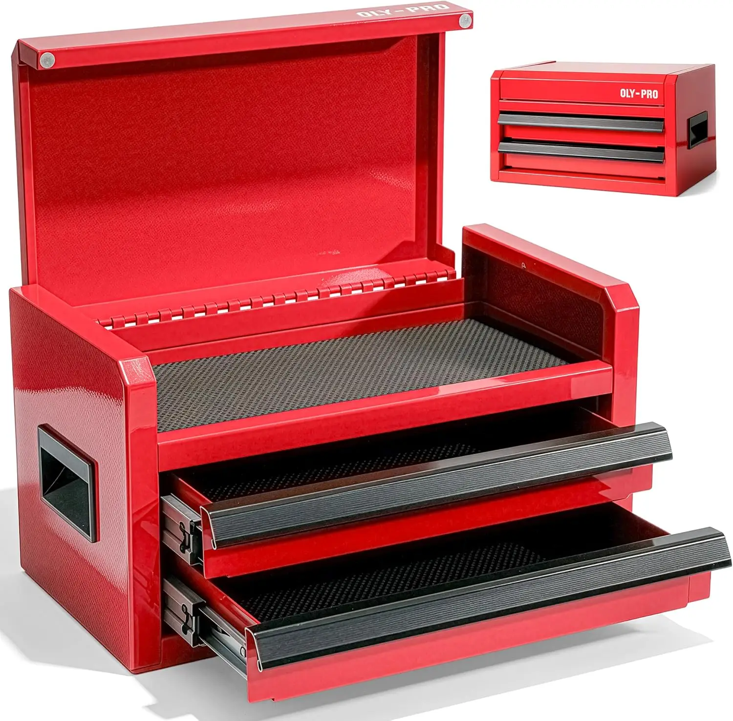 Mini Toolbox with 2 Drawers and Top Storage, Durable Steel Construction, Portable Organizer for Garage, Red
Mini Toolbox with 2 Drawers and Top Storage, Durable Steel Construction, Portable Organizer for Garage, Red