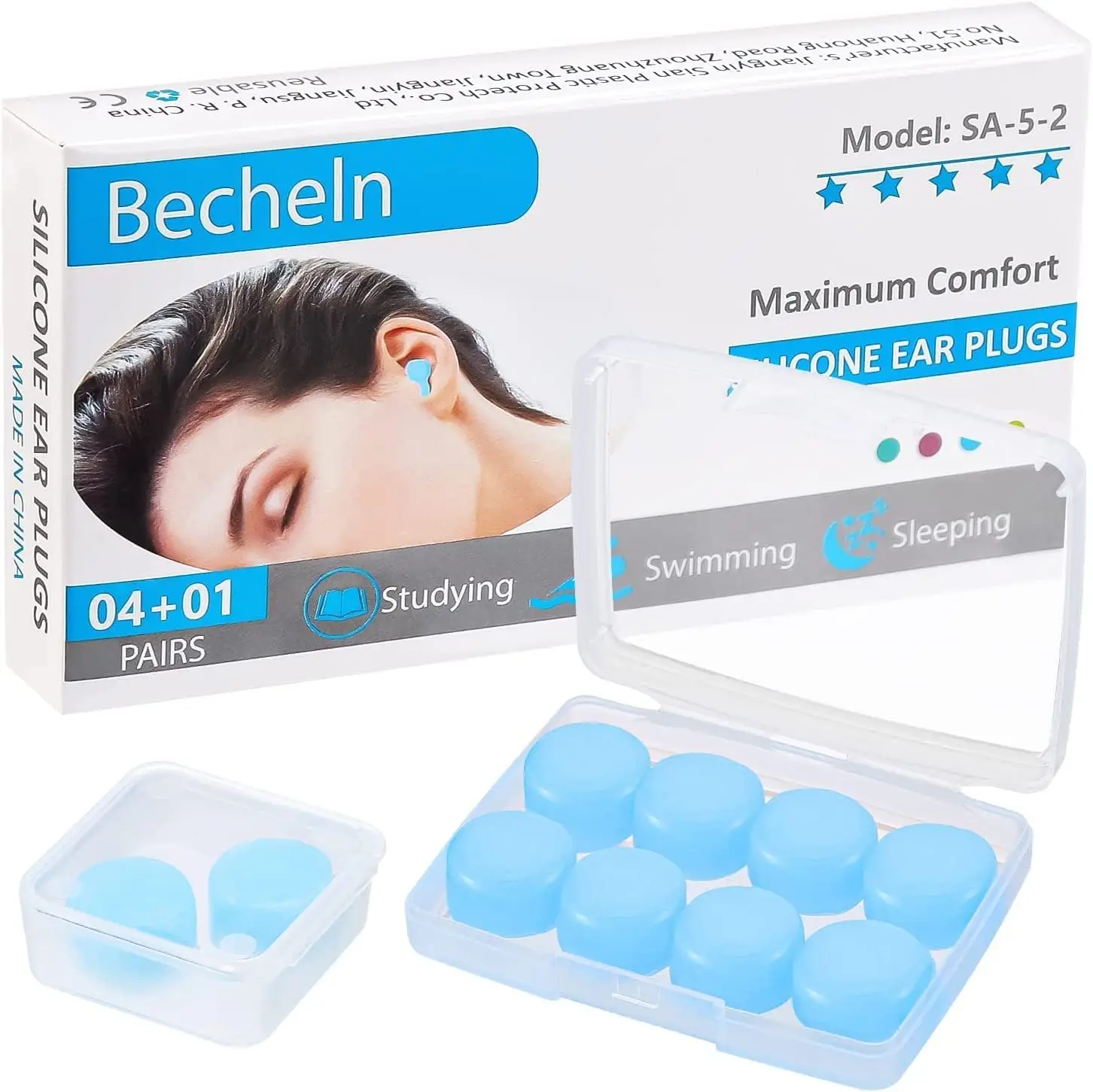 Reusable Silicone Ear Plugs, Waterproof Noise Cancelling for Sleeping, Swimming, Concerts
Reusable Silicone Ear Plugs, Waterproof Noise Cancelling for Sleeping, Swimming, Concerts