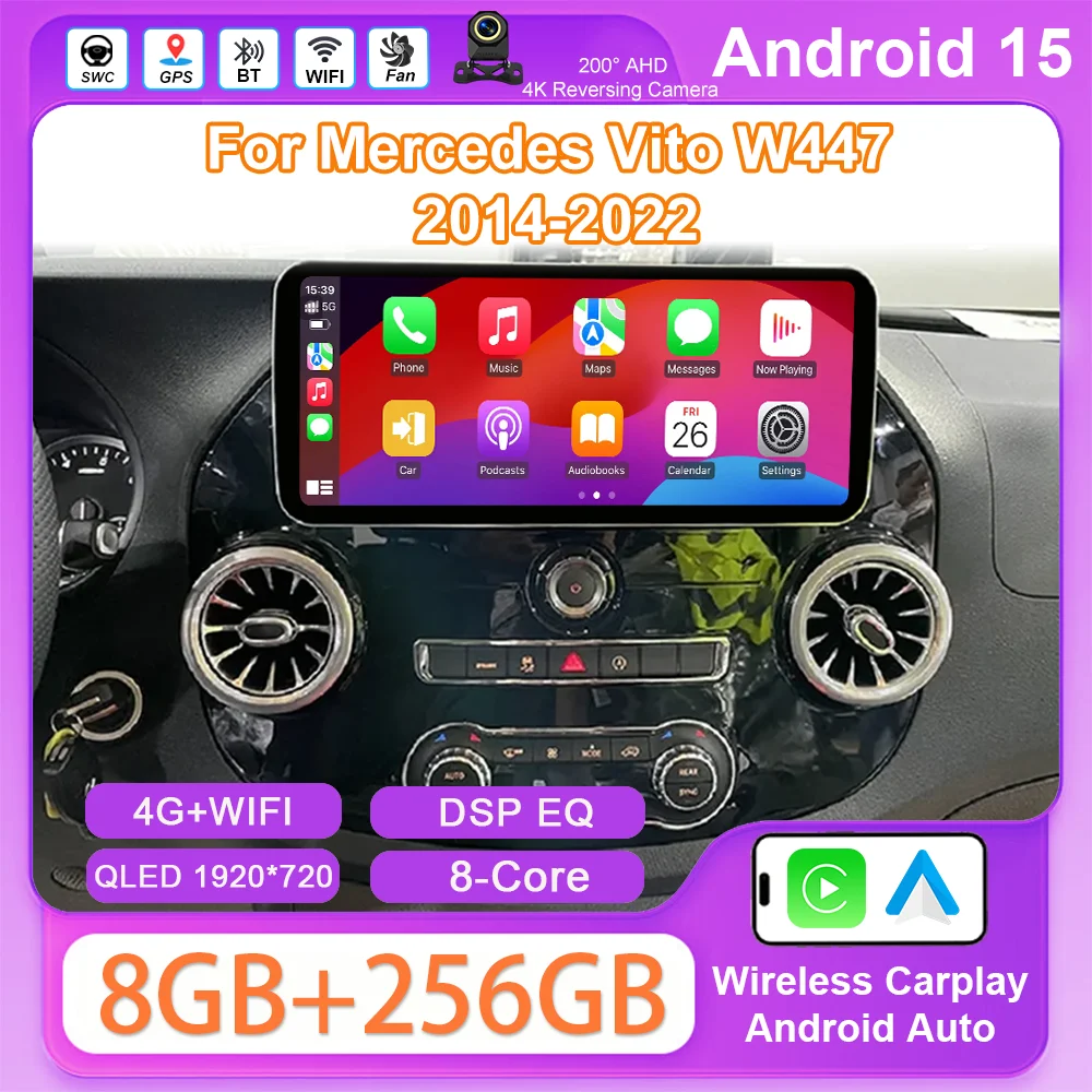 Car DVD Android 15 For Mercedes Vito W447 2014-2022 Auto Navigation Player Multimedia Carplay Bluetooth Touch Screen NO 2DIN WIF
Car DVD Android 15 For Mercedes Vito W447 2014-2022 Auto Navigation Player Multimedia Carplay Bluetooth Touch Screen NO 2DIN WIF