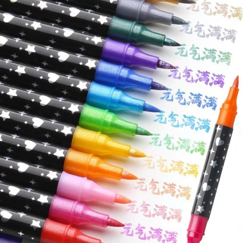 Double Head Glitter Marker Pens Quick Drying Fine Tip Art Pen Set Scrapbook Journal Coloring Drawing Supplies
Double Head Glitter Marker Pens Quick Drying Fine Tip Art Pen Set Scrapbook Journal Coloring Drawing Supplies
