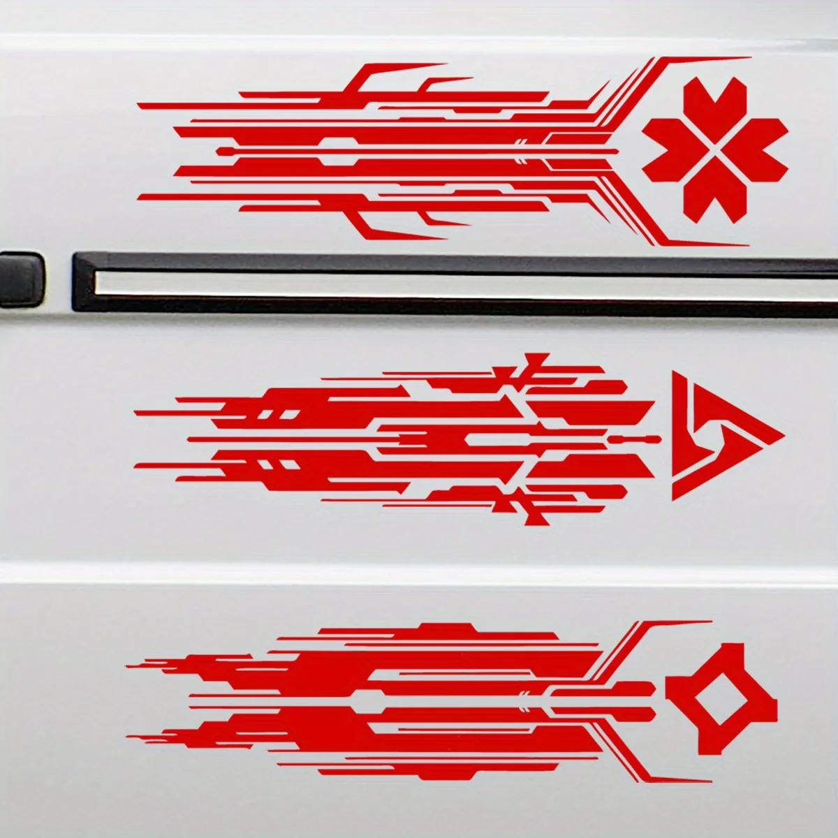2d flat stickers 3 pieces future technology science stickers - ze geometry red white high stickers for cars, motorcycles, trucks
2d flat stickers 3 pieces future technology science stickers - ze geometry red white high stickers for cars, motorcycles, trucks