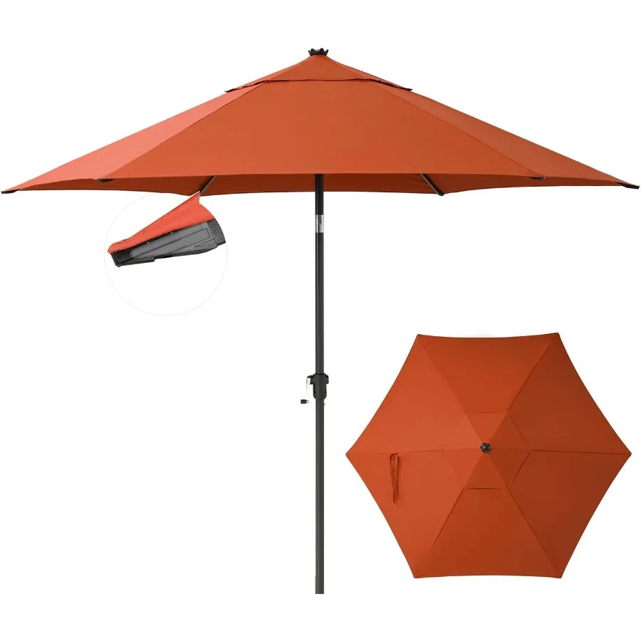 9 Ft Patio Umbrella - Polyester Outdoor Umbrella with 30° Push Button Tilt Patented Edge Connection Windproof Design for Patio
9 Ft Patio Umbrella - Polyester Outdoor Umbrella with 30° Push Button Tilt Patented Edge Connection Windproof Design for Patio