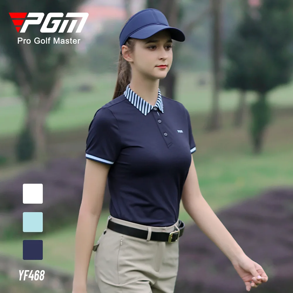 PGM golf women's short-sleeved T-shirt sports quick-drying stretch color-blocking collar slimming top
PGM golf women's short-sleeved T-shirt sports quick-drying stretch color-blocking collar slimming top