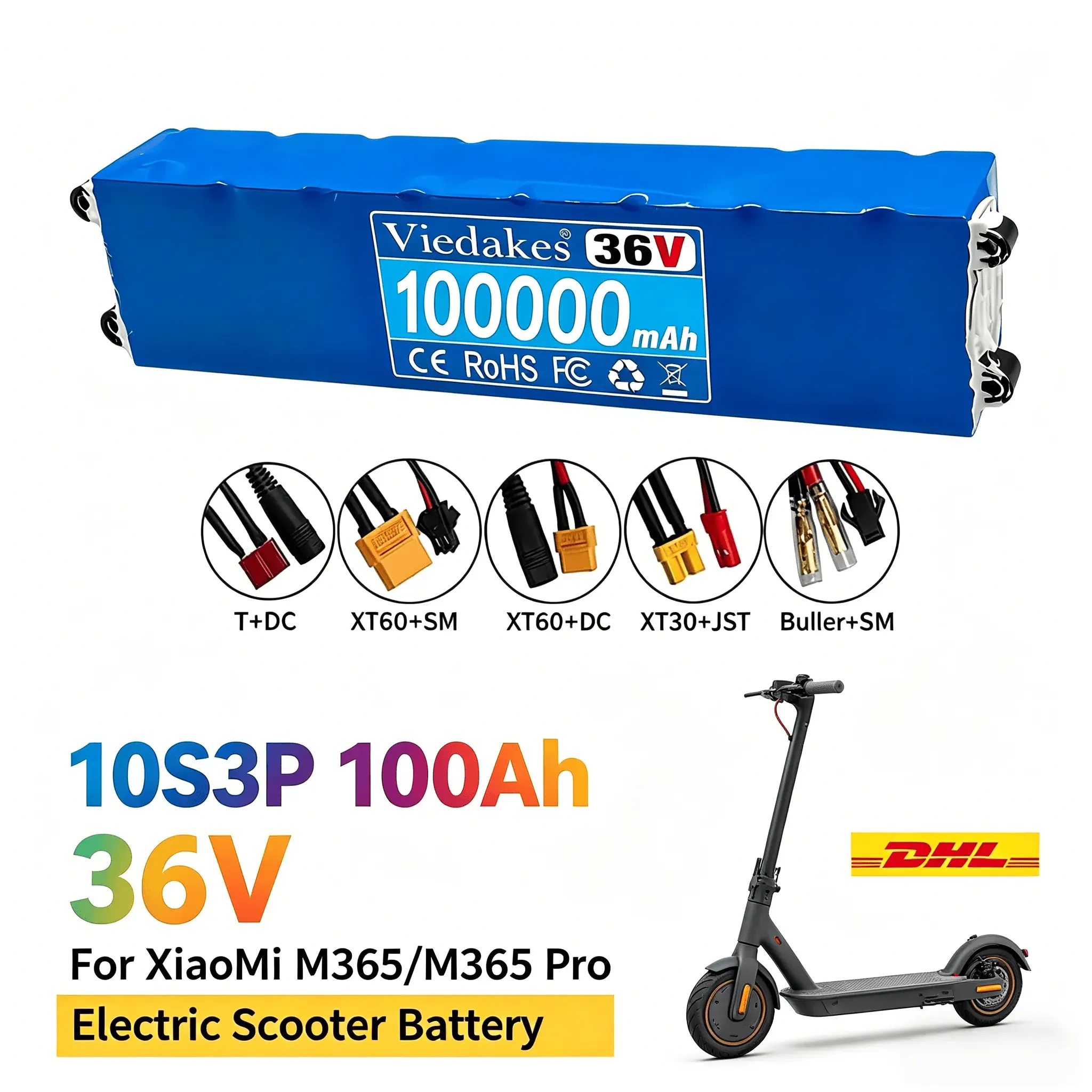 For XiaoMi M365 M365 Pro Scooter Replacement Battery 36V 10S3P 100Ah Lithium Ion Module With Multiple Interface Options
For XiaoMi M365 M365 Pro Scooter Replacement Battery 36V 10S3P 100Ah Lithium Ion Module With Multiple Interface Options