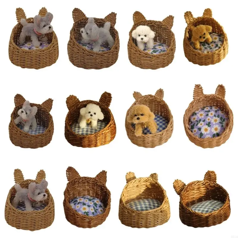 Realistic Mini Woven Basket for Dollhouses Decors and Play Pet Bed Dog for Dollhouses Dog Bed 1/12 Scale Furniture
Realistic Mini Woven Basket for Dollhouses Decors and Play Pet Bed Dog for Dollhouses Dog Bed 1/12 Scale Furniture