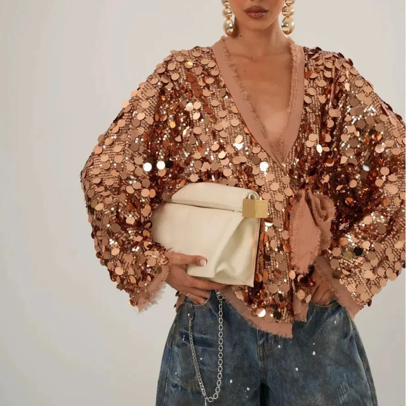 Женский топ на шнуровке с длинными рукавами и пайетками, модный универсальный легкий разноцветный однотонный облегающий кардиган для поездок на работу
Женский топ на шнуровке с длинными рукавами и пайетками, модный универсальный легкий разноцветный однотонный облегающий кардиган для поездок на работу