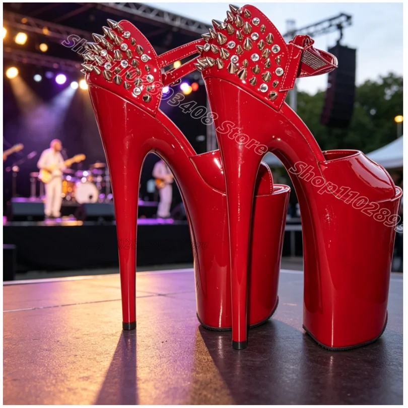 Red Rivet Decor 23CM Heels Sandals Open Toe Platform Stylish Summer Performance Women Dancing Sexy Sandals Zapatos Para Mujere
Red Rivet Decor 23CM Heels Sandals Open Toe Platform Stylish Summer Performance Women Dancing Sexy Sandals Zapatos Para Mujere