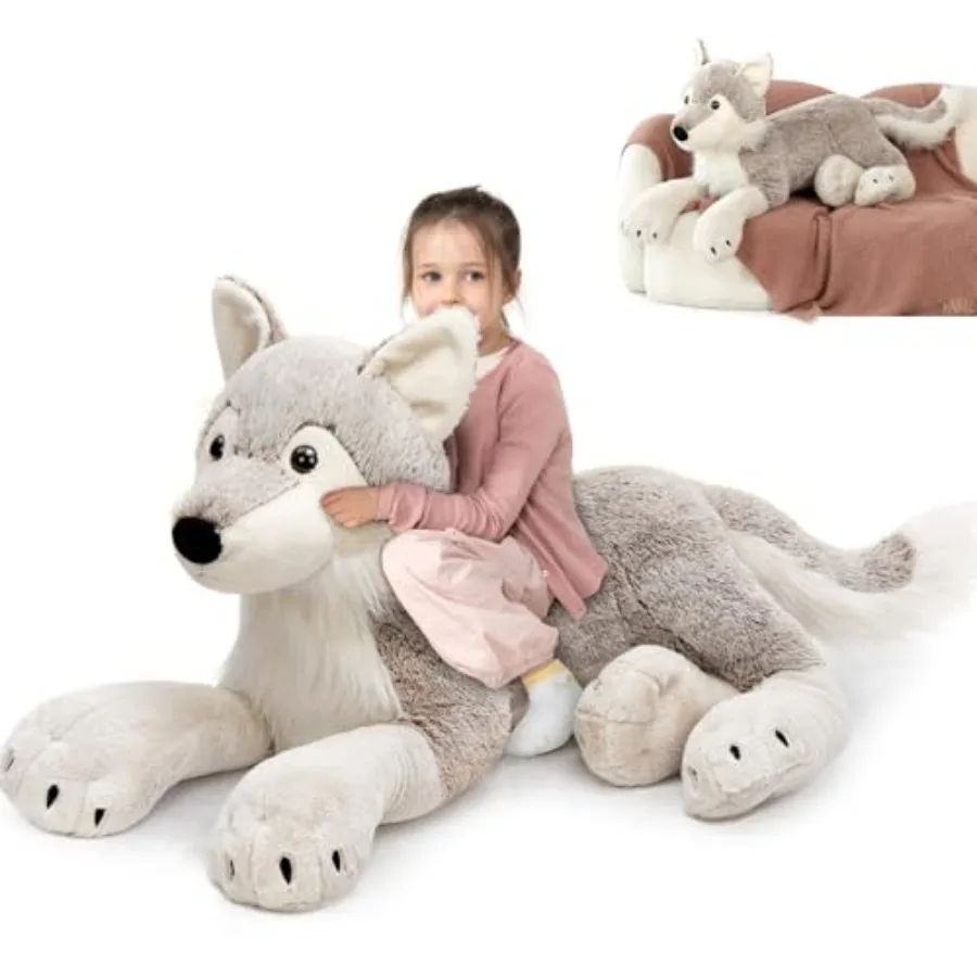 Large Wolf Stuffed Animal for Boy Giant Wolf Plush Toy for Girl Realistic Stuffed Coyote Plush Pillow for Birthday Easter Gifts
Large Wolf Stuffed Animal for Boy Giant Wolf Plush Toy for Girl Realistic Stuffed Coyote Plush Pillow for Birthday Easter Gifts