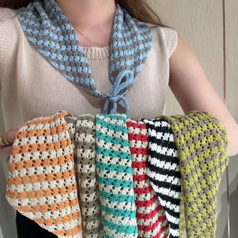 Knitted headscarf new autumn and winter striped triangle scarf women's belt butt curtain fashion scarf scarf small shawl
Knitted headscarf new autumn and winter striped triangle scarf women's belt butt curtain fashion scarf scarf small shawl