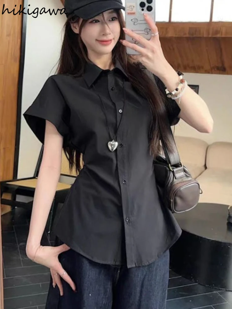Korean Camisas De Mujer Cotton Blouses 2025 Blusas Mujer De Moda Slim Waist Bandage Tunic Shirts Cotton Summer Blouse Black Tops
Korean Camisas De Mujer Cotton Blouses 2025 Blusas Mujer De Moda Slim Waist Bandage Tunic Shirts Cotton Summer Blouse Black Tops