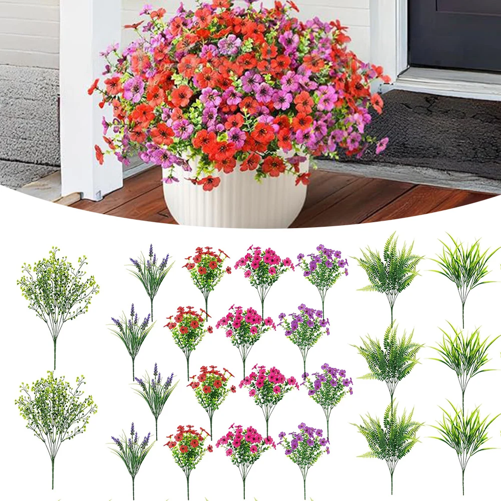 24 Bundles of Artificial Flowers for Beautiful Indoor and Outdoor Decor Featuring a Mix of Red Roses Eucalyptus and Lavender
24 Bundles of Artificial Flowers for Beautiful Indoor and Outdoor Decor Featuring a Mix of Red Roses Eucalyptus and Lavender