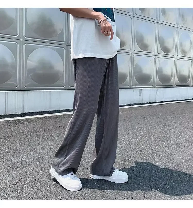Summer New Ice Silk Stripe Oversized Men's Sweat Pants Korean Thin Harajuku Casual Trousers Y2k Wide Leg Baggy Joggers Pants
Summer New Ice Silk Stripe Oversized Men's Sweat Pants Korean Thin Harajuku Casual Trousers Y2k Wide Leg Baggy Joggers Pants