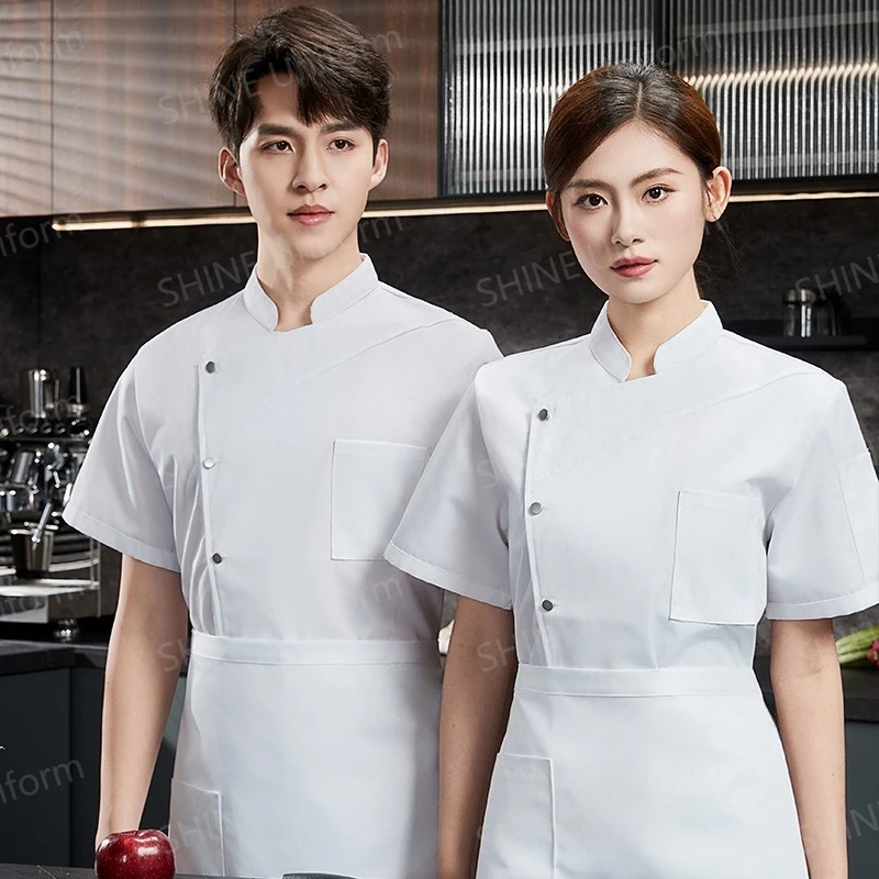 Summer Men White Chef Coat short Sleeve Chef Jacket Head Chef Uniform Restaurant workwear Hotel Kitchen Cooking Clothes for cafe
Summer Men White Chef Coat short Sleeve Chef Jacket Head Chef Uniform Restaurant workwear Hotel Kitchen Cooking Clothes for cafe