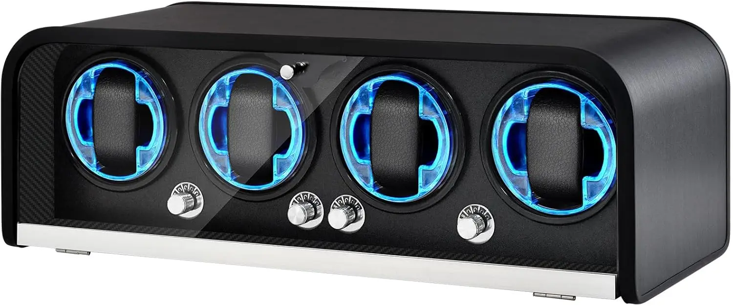 Quiet Automatic Watch Winder with LED Light, 4 Rotation Modes, Black Box for Men's Gifts
Quiet Automatic Watch Winder with LED Light, 4 Rotation Modes, Black Box for Men's Gifts