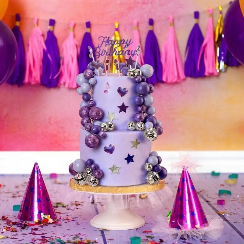 Pack Of 32 Disco Ball Cake Toppers For Birthday Party Decoration With Glittering Effect Foam Cake Decors A2UB
Pack Of 32 Disco Ball Cake Toppers For Birthday Party Decoration With Glittering Effect Foam Cake Decors A2UB