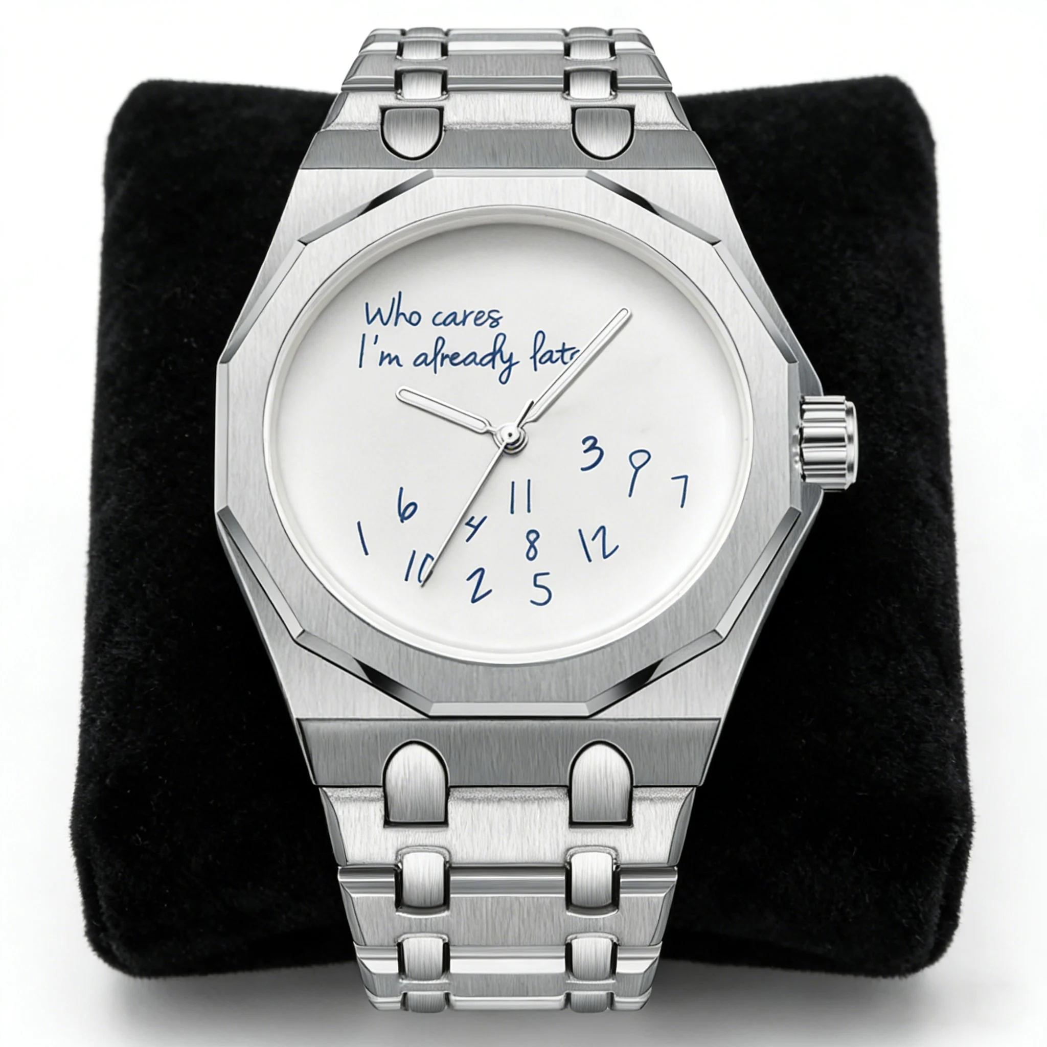 Men's watch, with a 12-sided circular dial design, unique graffiti-style digital patterns, stainless steel strap, quartz movemen
Men's watch, with a 12-sided circular dial design, unique graffiti-style digital patterns, stainless steel strap, quartz movemen