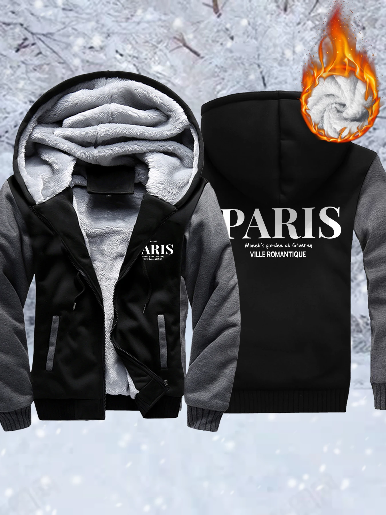 Sundays Paris Ville Romantiqe Pattern Man Pocket Zip-Up Jacket Fleece Basics Coat Thicken Winter Sportswear Warm Comfy Outwear
Sundays Paris Ville Romantiqe Pattern Man Pocket Zip-Up Jacket Fleece Basics Coat Thicken Winter Sportswear Warm Comfy Outwear