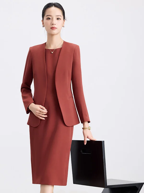 Elegant Professional Women's Suit Set Sleeveless Wrap Dress Two-Piece Autumn New Style OL No Collar Western Style Outfit
Elegant Professional Women's Suit Set Sleeveless Wrap Dress Two-Piece Autumn New Style OL No Collar Western Style Outfit