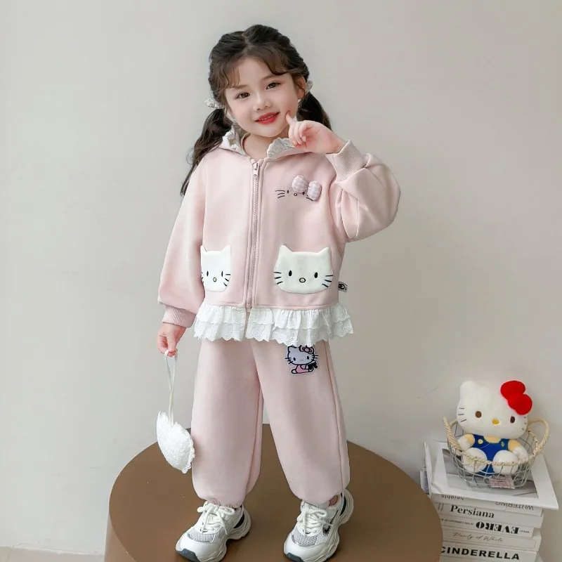 Kawaii Hello Kitty Sanrio Student Cute Cartoon Long Sleeve Sportswear Children Hooded Jacket Comfortable and Warm Pants for Kids
Kawaii Hello Kitty Sanrio Student Cute Cartoon Long Sleeve Sportswear Children Hooded Jacket Comfortable and Warm Pants for Kids