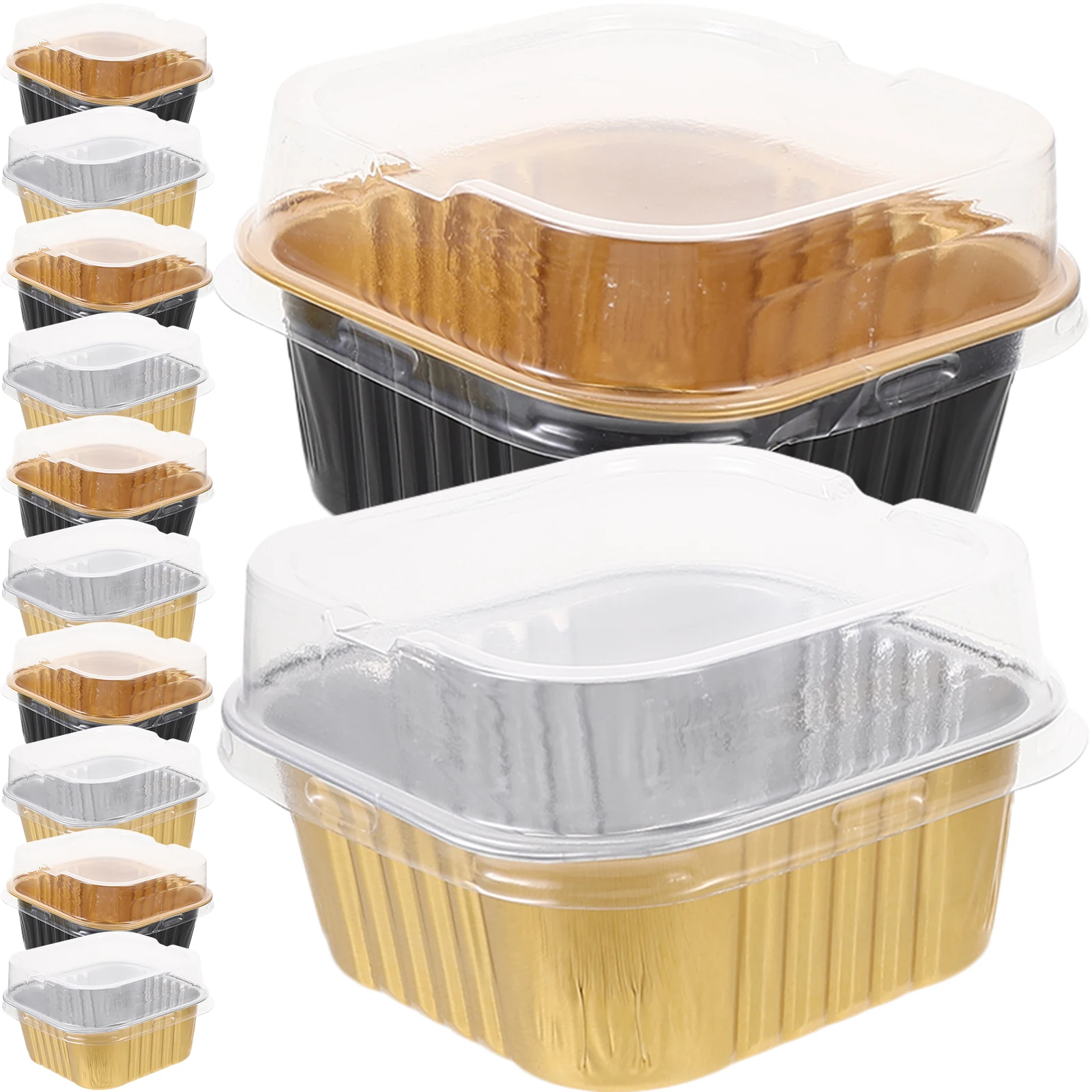 20pcs Cake Boxes Aluminum Foil Containers 150ml Golden Black Baking Cake Containers with Lids Microwave Safe for Parties
20pcs Cake Boxes Aluminum Foil Containers 150ml Golden Black Baking Cake Containers with Lids Microwave Safe for Parties