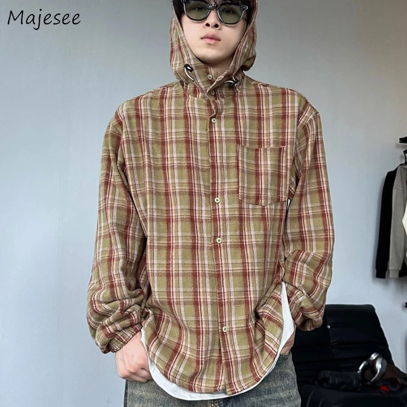 Клетчатые рубашки с капюшоном для мужчин, винтажная мешковатая индивидуальная уличная одежда, модная мягкая повседневная верхняя одежда в американском стиле, красивые Camisas Chic
Клетчатые рубашки с капюшоном для мужчин, винтажная мешковатая индивидуальная уличная одежда, модная мягкая повседневная верхняя одежда в американском стиле, красивые Camisas Chic