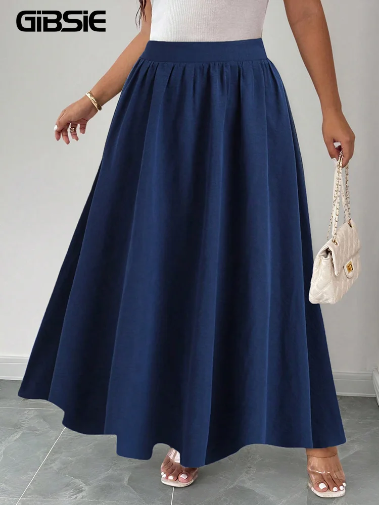 GIBSIE Большие размеры, длинная юбка трапециевидной формы с высокой талией, женская осень 2023, новые однотонные вечерние элегантные макси-юбки с эластичной резинкой на талии и большими качелями
GIBSIE Большие размеры, длинная юбка трапециевидной формы с высокой талией, женская осень 2023, новые однотонные вечерние элегантные макси-юбки с эластичной резинкой на талии и большими качелями