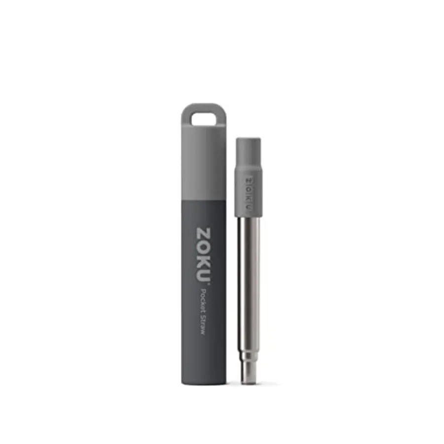 Reusable Metal Straw with Case for Travel, Grey - Collapsible Stainless Steel Drinking Straw with Silicone Tip and Cleaner Brus
Reusable Metal Straw with Case for Travel, Grey - Collapsible Stainless Steel Drinking Straw with Silicone Tip and Cleaner Brus