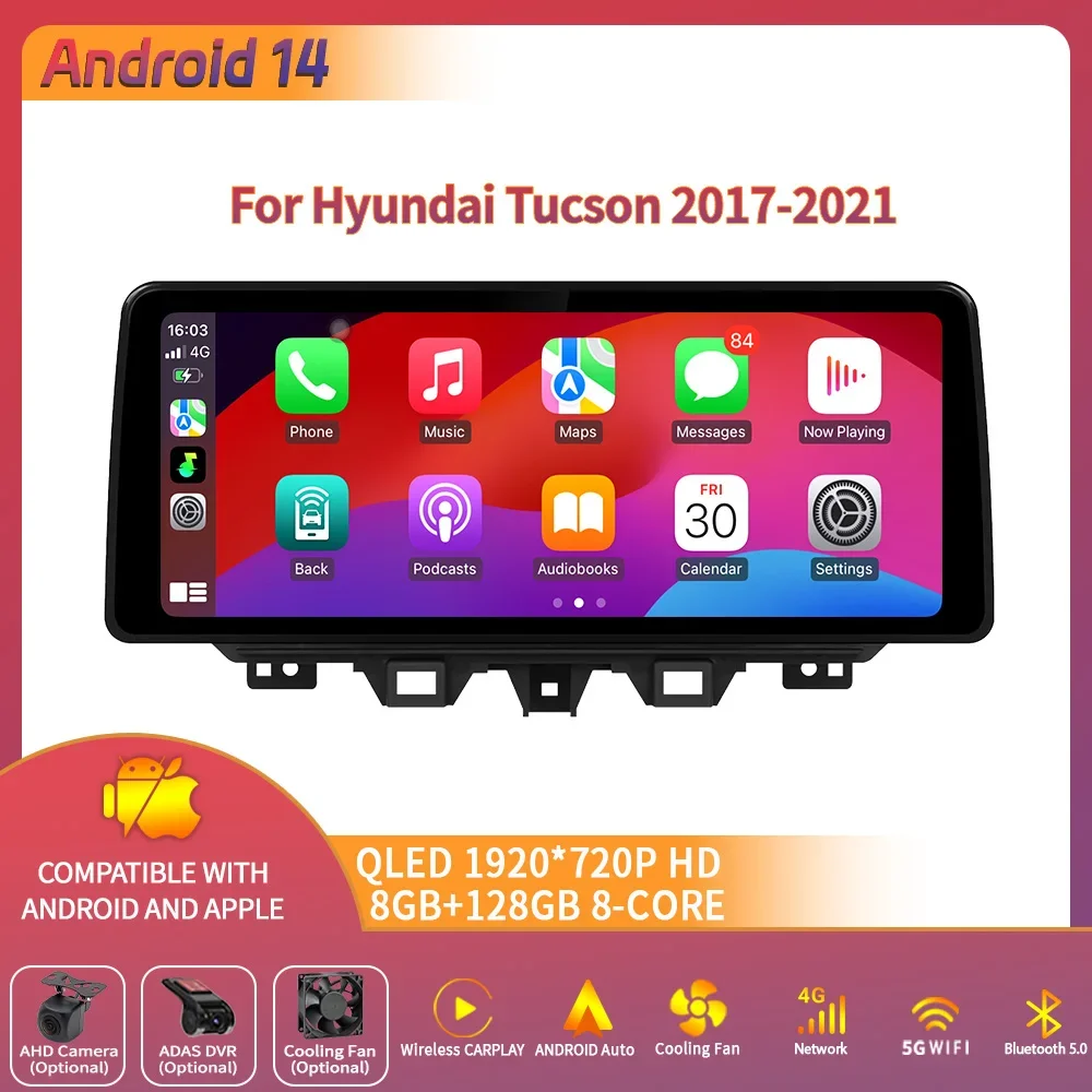 12.3" For Hyundai Tucson 2017-2021 Car Radio Multimedia Navigation Wireless Bluetooth CarPlay 4G Android 14 Touch Screen Stereo
12.3" For Hyundai Tucson 2017-2021 Car Radio Multimedia Navigation Wireless Bluetooth CarPlay 4G Android 14 Touch Screen Stereo