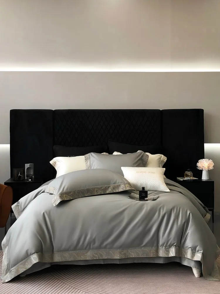 Luxury Bedding Sets King Size Full Set 100% Cotton Grey Duvet Cover Set Queen King Double Size Soft Quilt Cover Bed Linen 4Pcs
Luxury Bedding Sets King Size Full Set 100% Cotton Grey Duvet Cover Set Queen King Double Size Soft Quilt Cover Bed Linen 4Pcs