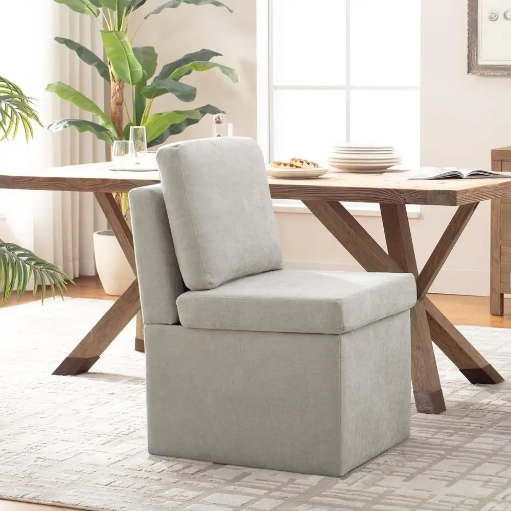 Linen Upholstered Dining Chairs with Storage, Light Grey Set of 1 for Kitchen or Dining Room
Linen Upholstered Dining Chairs with Storage, Light Grey Set of 1 for Kitchen or Dining Room