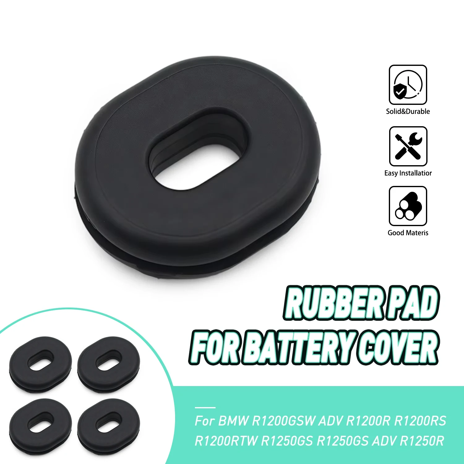Black Battery Mounting Rubber Insert For BMW R1200GSW ADV R1200R R1200RS R1200RTW R1250GS R1250R K50 K52 K53 K54 61138532186