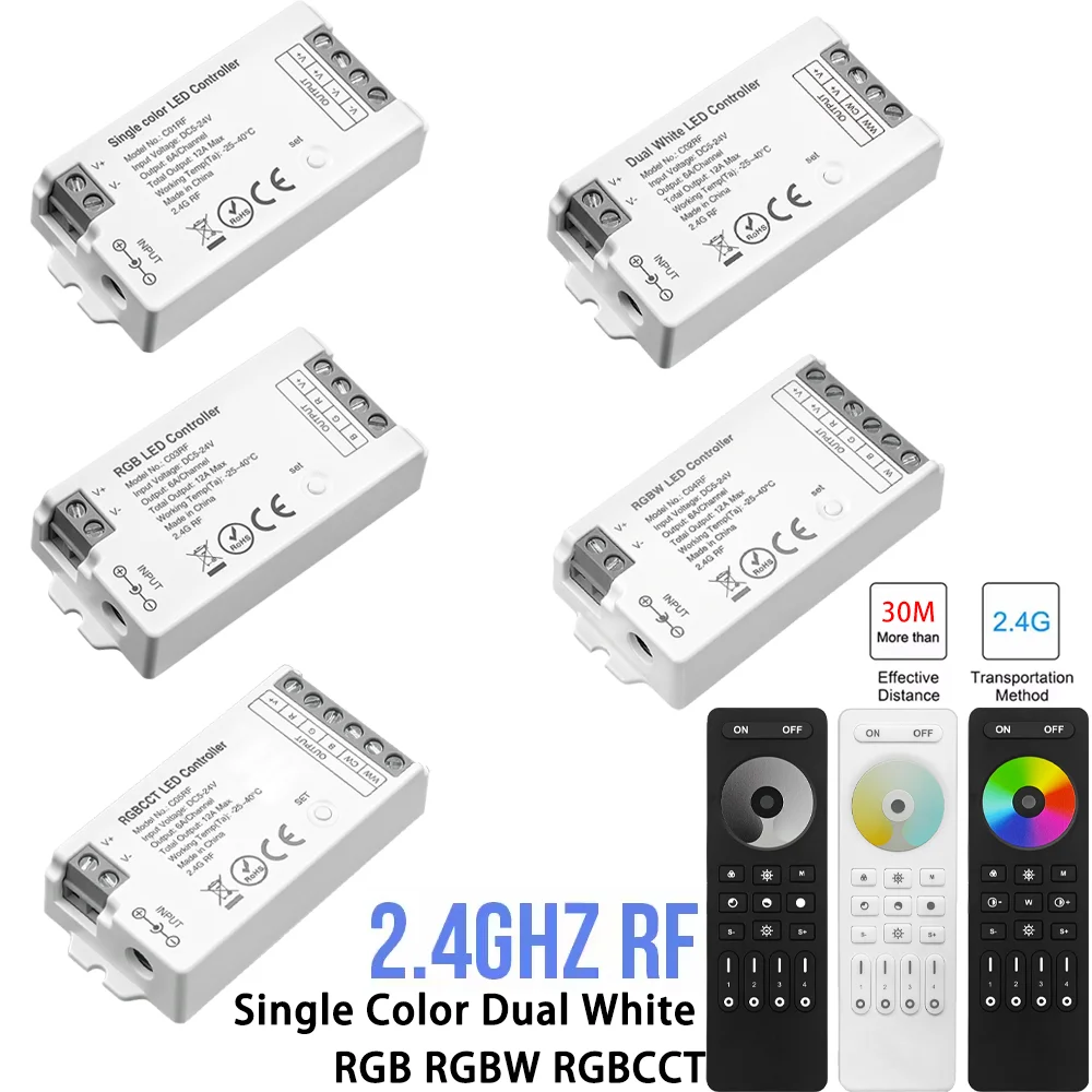 Светодиодный контроллер 2,4 ГГц, диммер DC5-24V, диммер управления светодиодной лентой с радиочастотным пультом дистанционного управления, одноцветная светодиодная лента CCT RGB RGBW RGBCCT
Светодиодный контроллер 2,4 ГГц, диммер DC5-24V, диммер управления светодиодной лентой с радиочастотным пультом дистанционного управления, одноцветная светодиодная лента CCT RGB RGBW RGBCCT