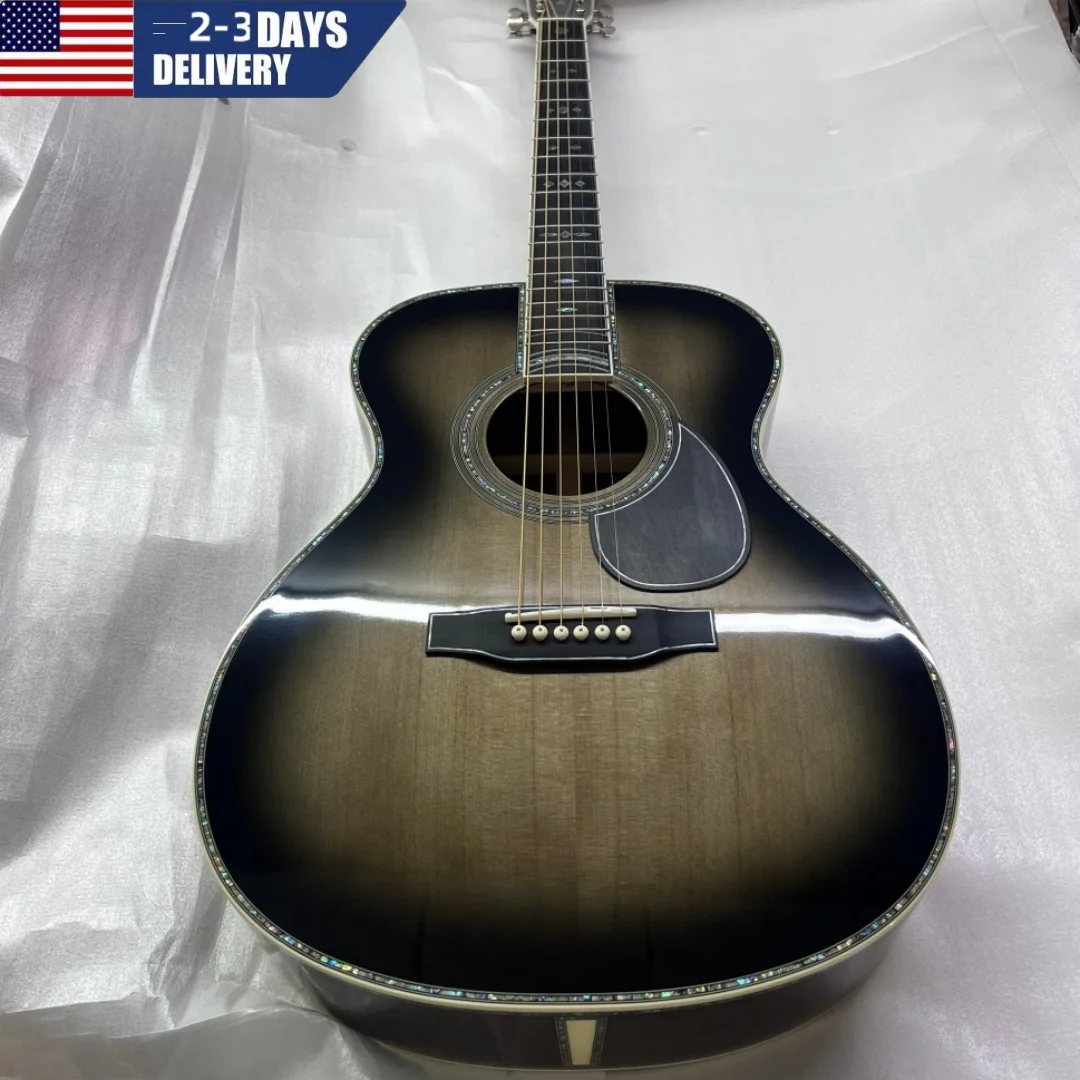 Handmade OM Acoustic Guitar Ebony Fingerboard with Bone Nut Full Enclosed Tuning Pegs for Music Performance
Handmade OM Acoustic Guitar Ebony Fingerboard with Bone Nut Full Enclosed Tuning Pegs for Music Performance