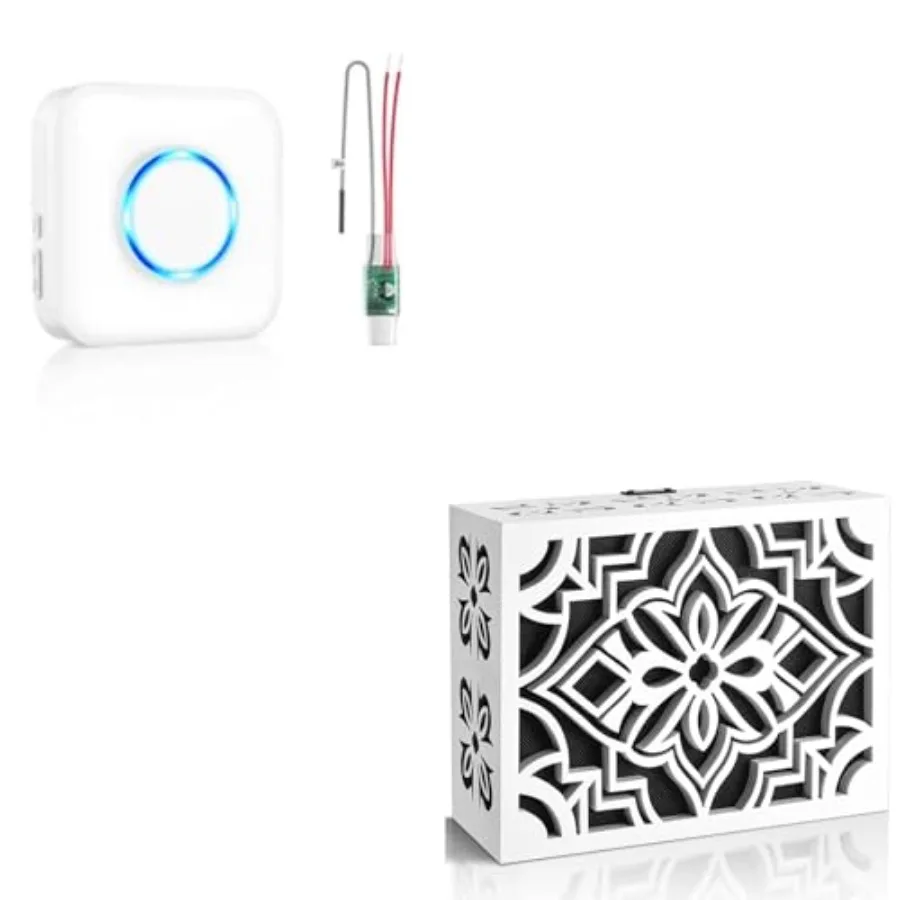 Wireless Doorbell Extender with Receiver Connects to Existing Hardwired Doorbell into Wireless Door Bell and Doorbell Chime Cov
Wireless Doorbell Extender with Receiver Connects to Existing Hardwired Doorbell into Wireless Door Bell and Doorbell Chime Cov