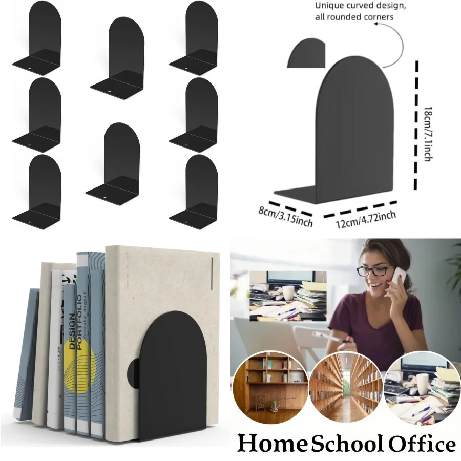Металлические кончики книг из 8 предметов для полок Черный набор подставок для книг для организации книг в школьной библиотеке и настольных местах Прочный и стильный
Металлические кончики книг из 8 предметов для полок Черный набор подставок для книг для организации книг в школьной библиотеке и настольных местах Прочный и стильный