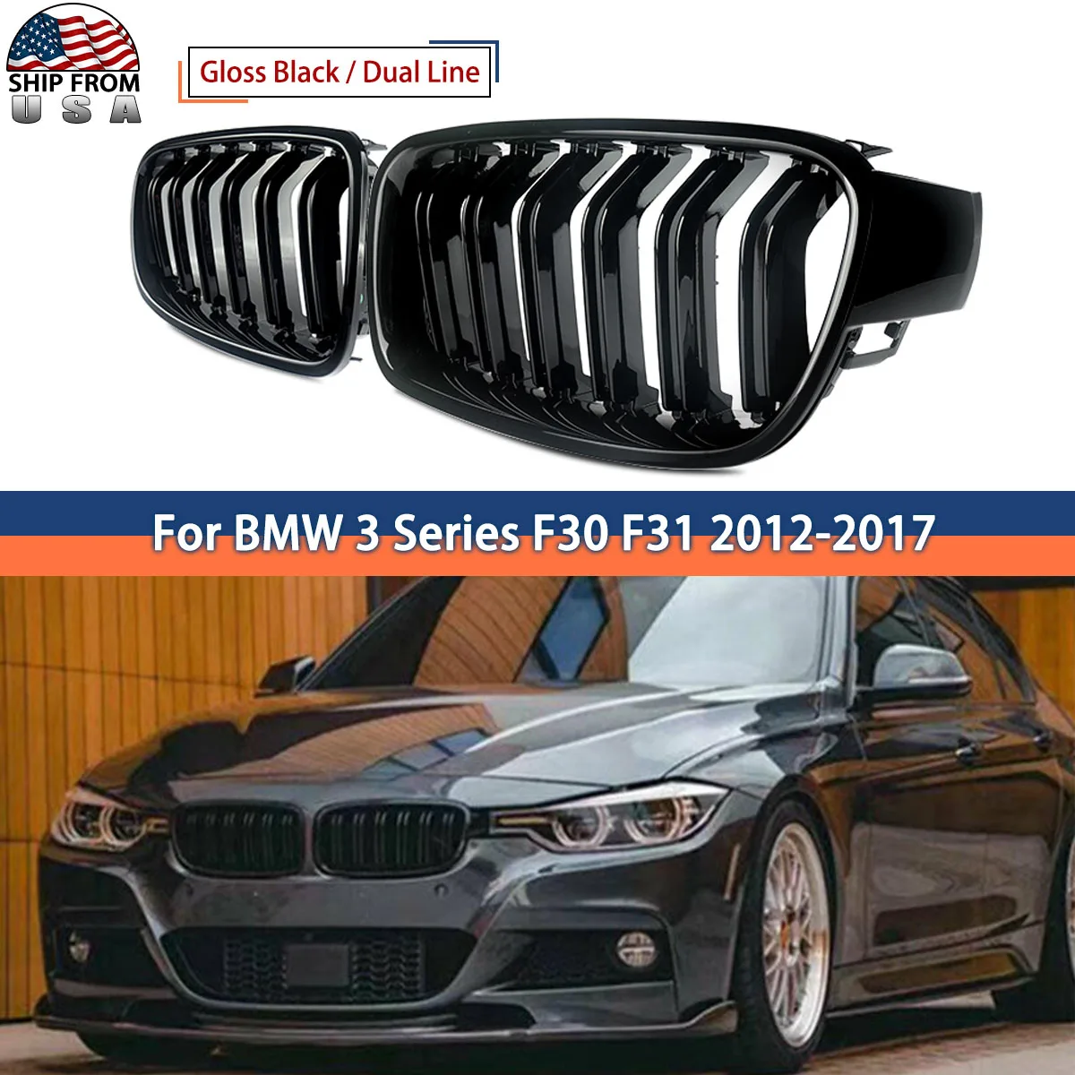 Magickit Double Slat Kidney Grille Racing Grills Car Accessories For BMW 3 series F30 F31 F35 320i 325i 328i 2011 2012 2013-2018
Magickit Double Slat Kidney Grille Racing Grills Car Accessories For BMW 3 series F30 F31 F35 320i 325i 328i 2011 2012 2013-2018