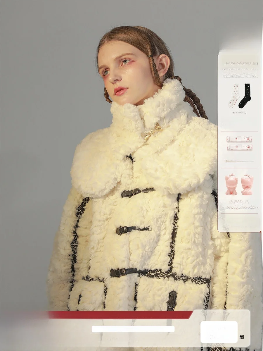Galaxy Eternal Original Design Fluffy Outerwear Artificial Fur Loose Warm Color Block Embroidery Women's Sweet Style Coat
Galaxy Eternal Original Design Fluffy Outerwear Artificial Fur Loose Warm Color Block Embroidery Women's Sweet Style Coat