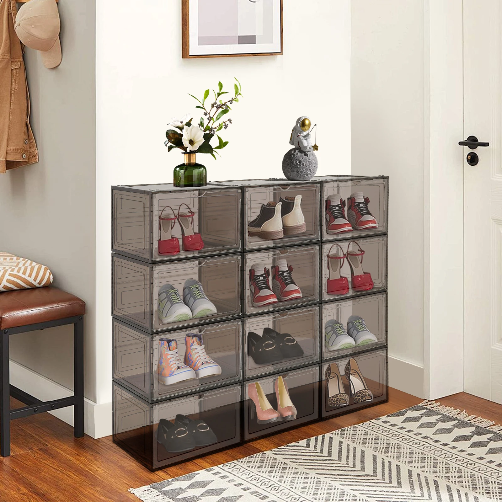 Premium Stackable Acrylic Shoe Display Boxes, Clear and Durable, Magnetic Door, Ideal for Sneaker and Shoe Organization, Set of
Premium Stackable Acrylic Shoe Display Boxes, Clear and Durable, Magnetic Door, Ideal for Sneaker and Shoe Organization, Set of