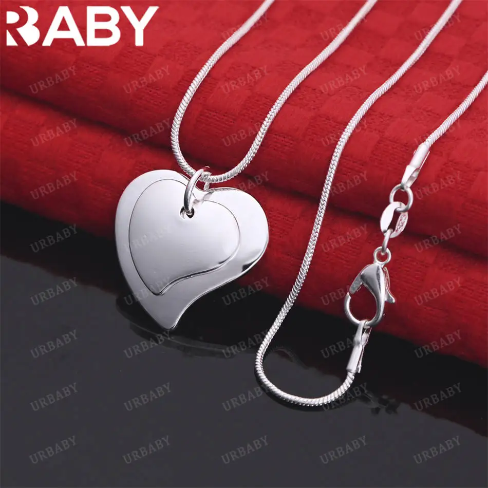 URBABY 40-75cm 925 Sterling Silver Hearts Pendant Necklace For Women Charm Trend Birthday Gifts Fashion Party
URBABY 40-75cm 925 Sterling Silver Hearts Pendant Necklace For Women Charm Trend Birthday Gifts Fashion Party