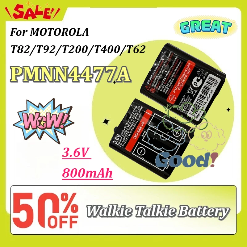 New PMNN4477A 3.6V 800mAh Walkie Talkie Battery for MOTOROLA T82/T92/T200/T400/T62 Newly Upgraded Walkie Talkie Battery
New PMNN4477A 3.6V 800mAh Walkie Talkie Battery for MOTOROLA T82/T92/T200/T400/T62 Newly Upgraded Walkie Talkie Battery