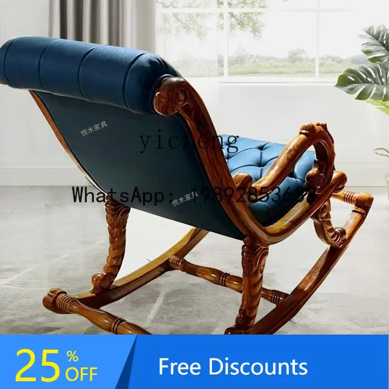 Ebony Wood Genuine Leather Rocking Chair All Solid Wood Lazy Sofa Leisure Balcony Recliner
Ebony Wood Genuine Leather Rocking Chair All Solid Wood Lazy Sofa Leisure Balcony Recliner