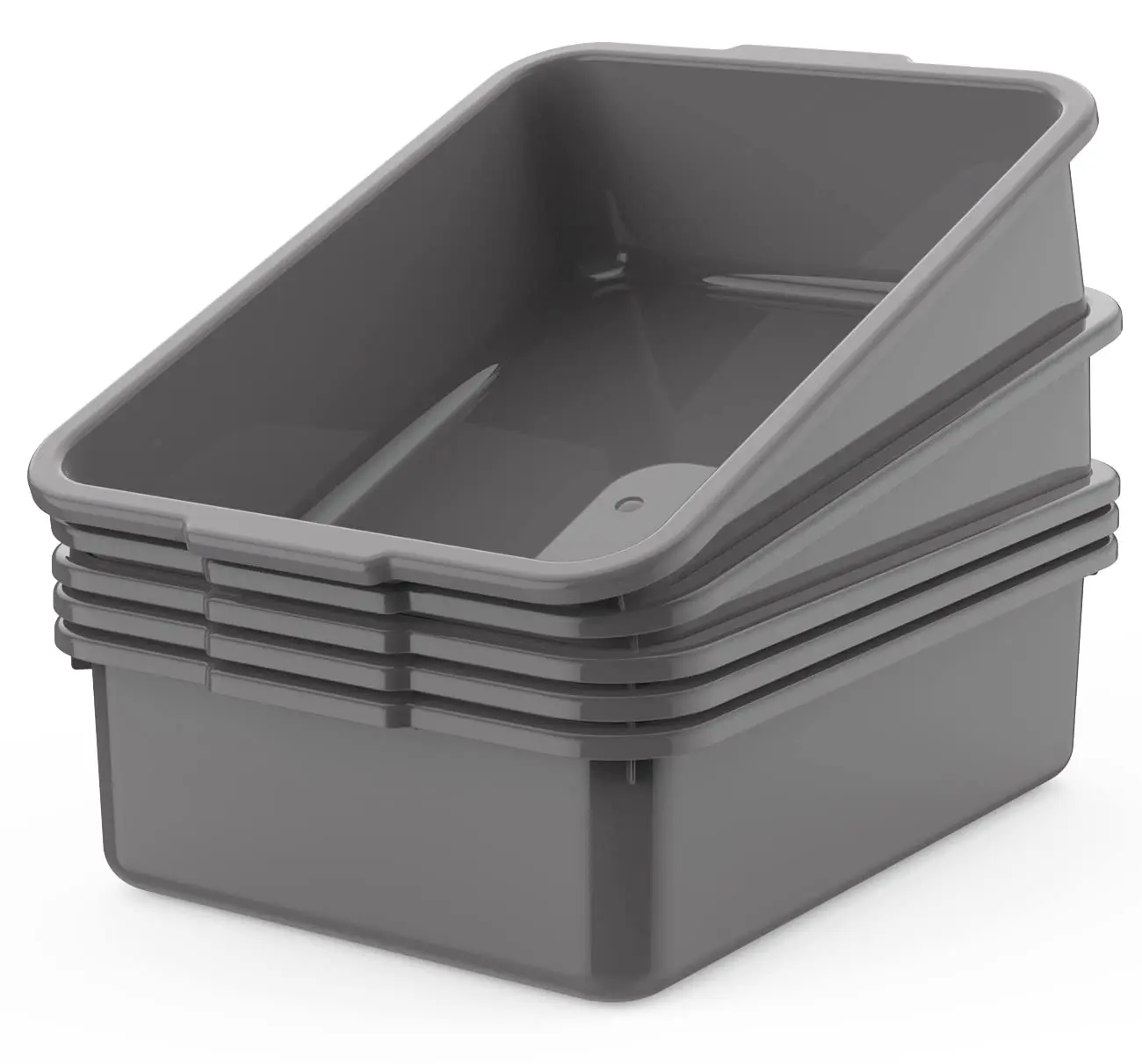 5-Pack Commercial Bus Tubs Box/Tote Box, Plastic Storage with Handles, Wash Basin Tub 8 Liter (Gray)
5-Pack Commercial Bus Tubs Box/Tote Box, Plastic Storage with Handles, Wash Basin Tub 8 Liter (Gray)