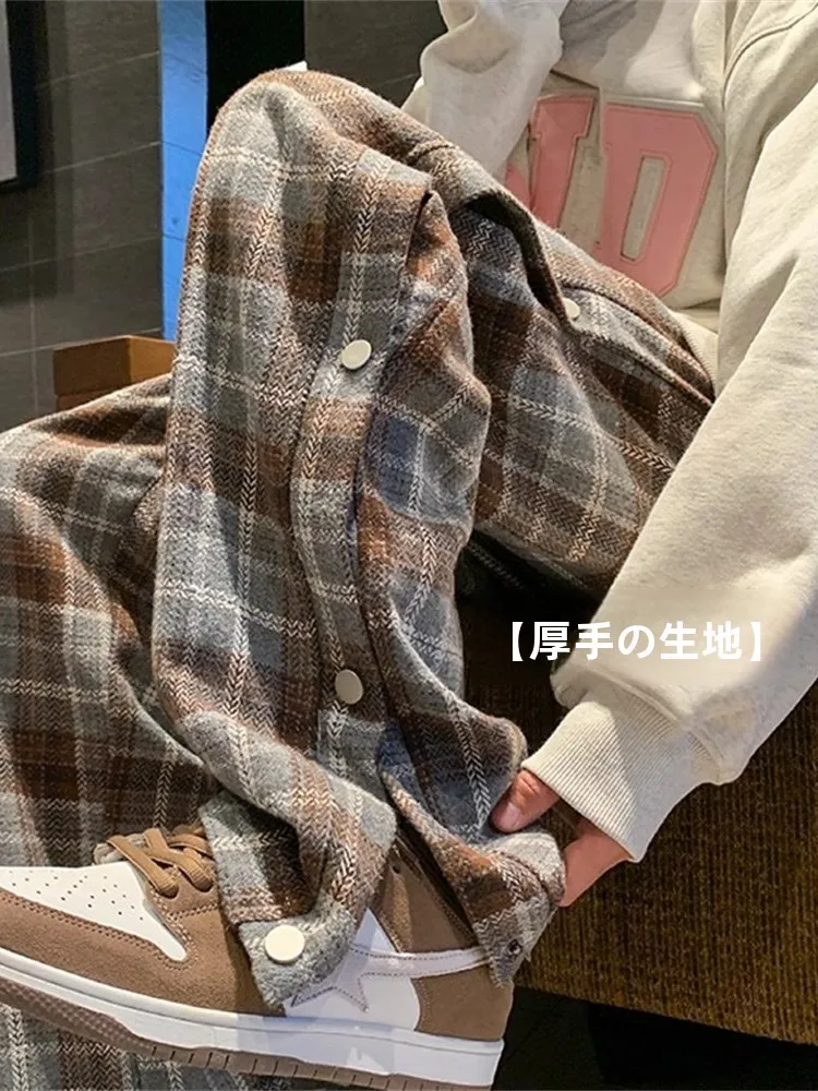 Винтажные американские шерстяные мужские брюки в клетку для осени и зимы, широкие, струящиеся, с асимметричным дизайном, утепленные, теплые, верхняя одежда
Винтажные американские шерстяные мужские брюки в клетку для осени и зимы, широкие, струящиеся, с асимметричным дизайном, утепленные, теплые, верхняя одежда