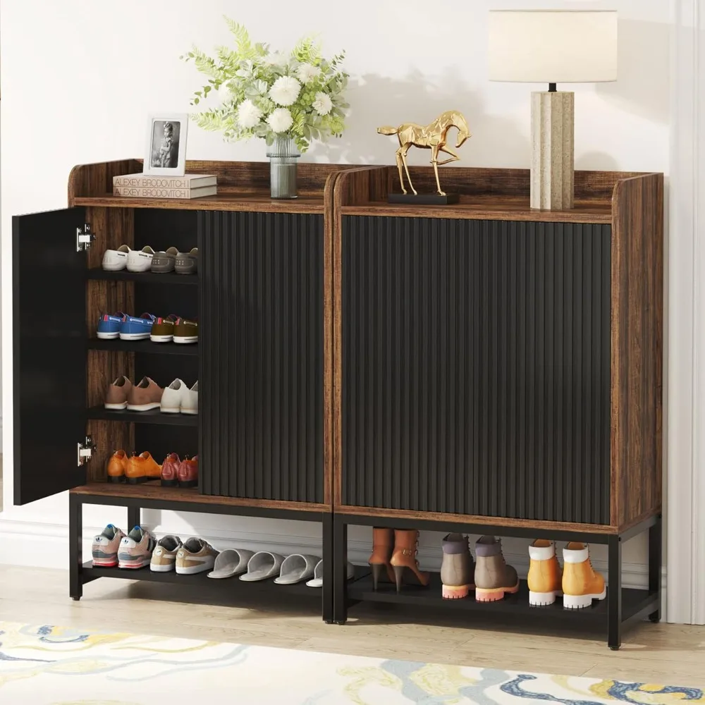 Shoe Cabinets with Doors for 15-20 Pair of Shoes, Wooden Shoes Rack, 5-Tier Shoe Cabinets
Shoe Cabinets with Doors for 15-20 Pair of Shoes, Wooden Shoes Rack, 5-Tier Shoe Cabinets