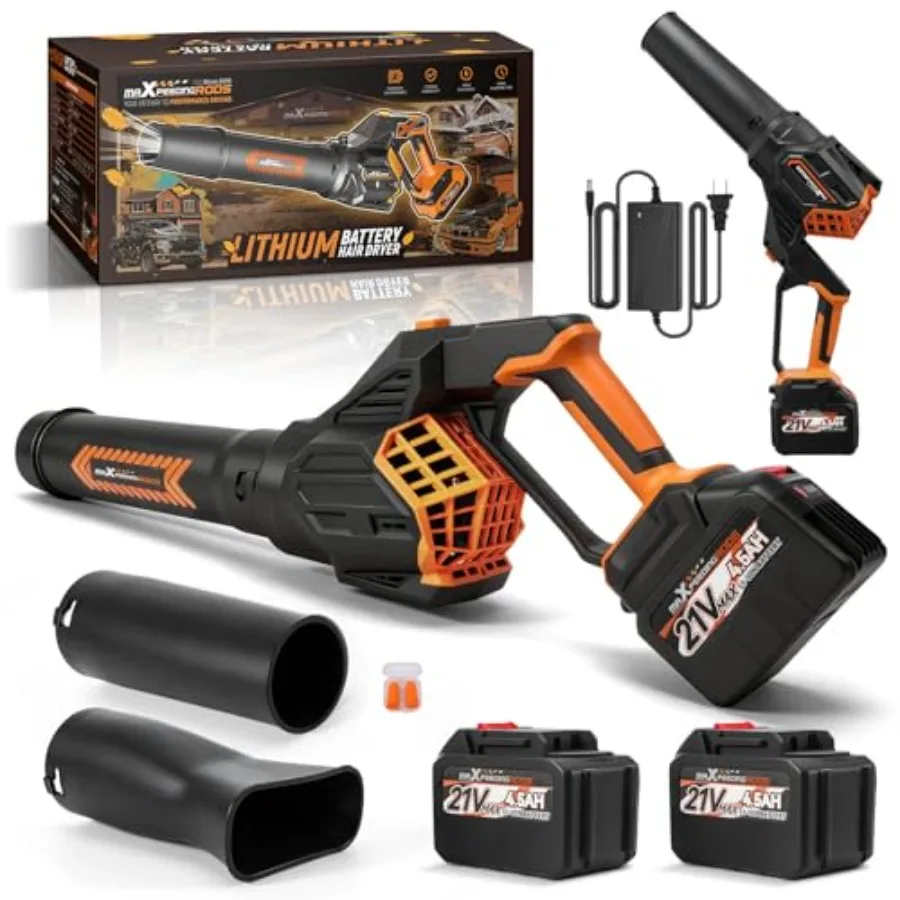 Leaf Blower Cordless 650CFM Electric Leaf Blower with 2 x 4.5Ah Batteries and Fast Charger 180° Deformation Blower Lightweight
Leaf Blower Cordless 650CFM Electric Leaf Blower with 2 x 4.5Ah Batteries and Fast Charger 180° Deformation Blower Lightweight