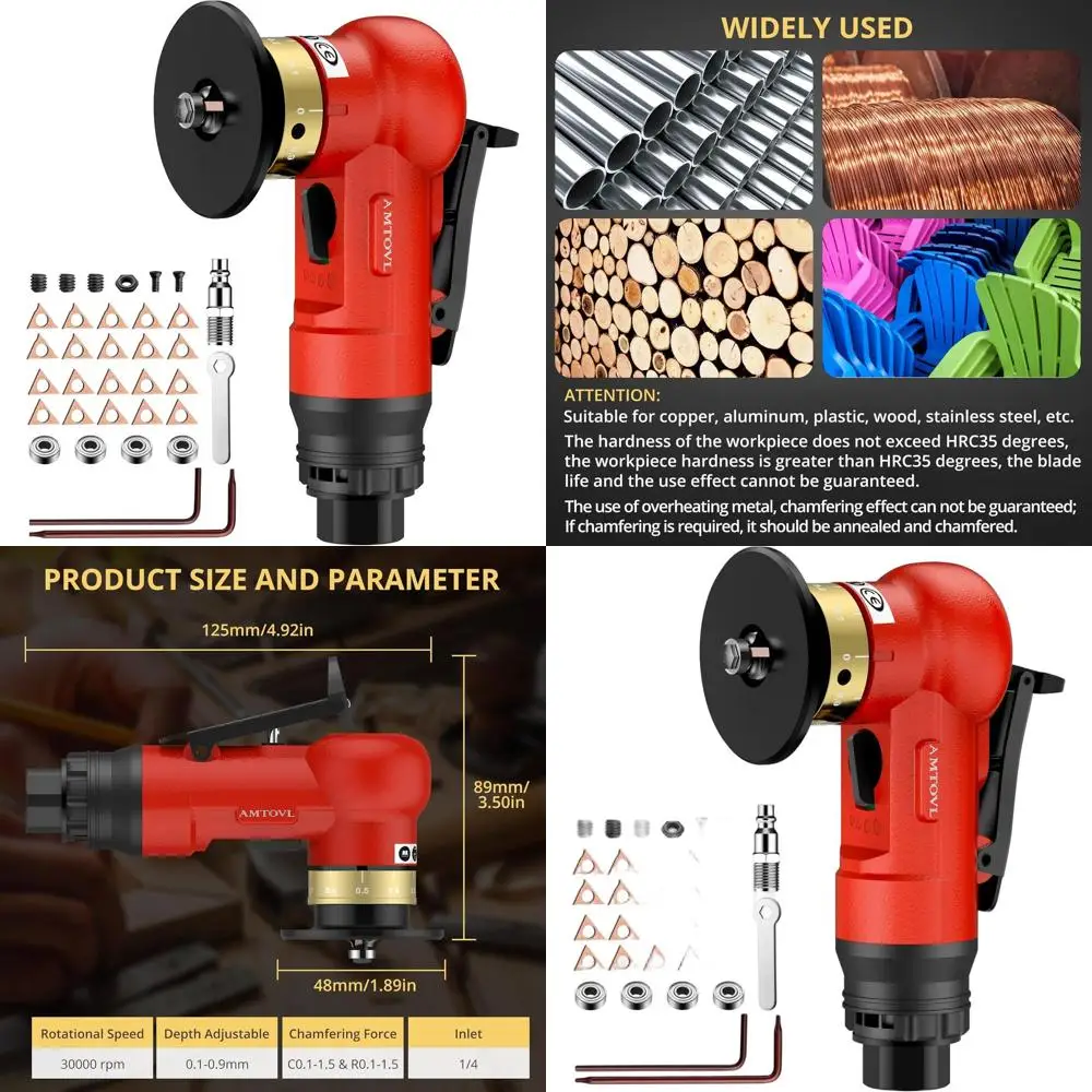 Компактный пневматический мини-фаскосниматель с 10 углами C и 10 углами R, 45 градусов ° 30000 об/мин для обработки металла и дерева, воздушный вход 1/4 дюйма
Компактный пневматический мини-фаскосниматель с 10 углами C и 10 углами R, 45 градусов ° 30000 об/мин для обработки металла и дерева, воздушный вход 1/4 дюйма