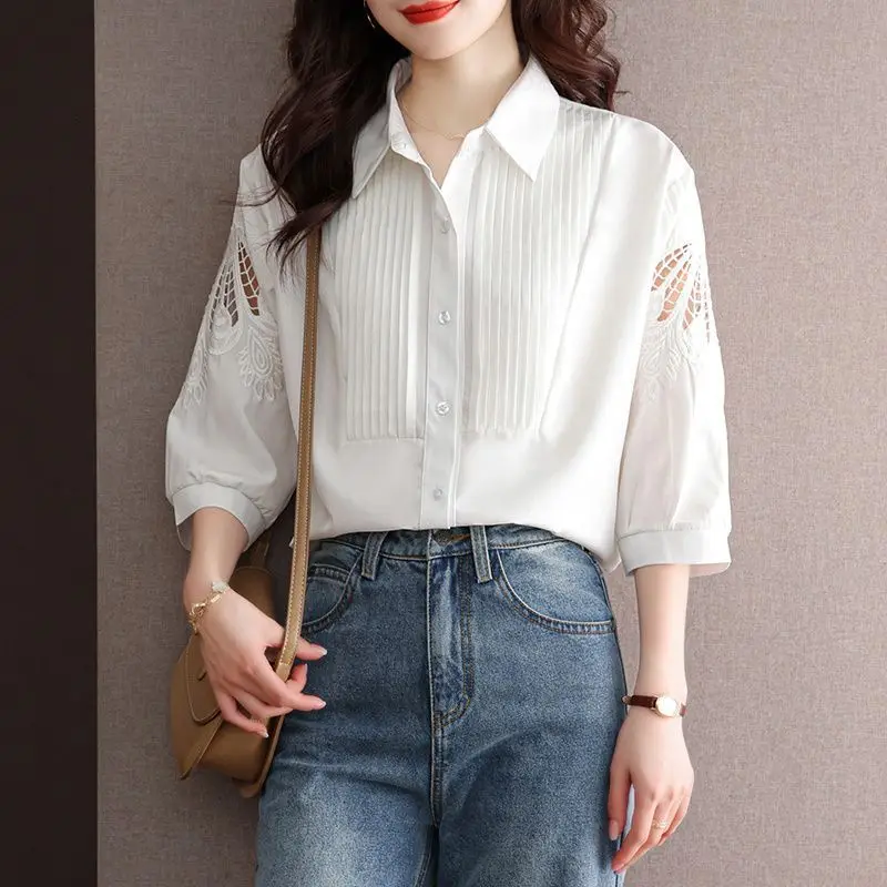 White Design-sensory Air-quality Long-sleeved Shirt Women Loose French Casual Top
White Design-sensory Air-quality Long-sleeved Shirt Women Loose French Casual Top