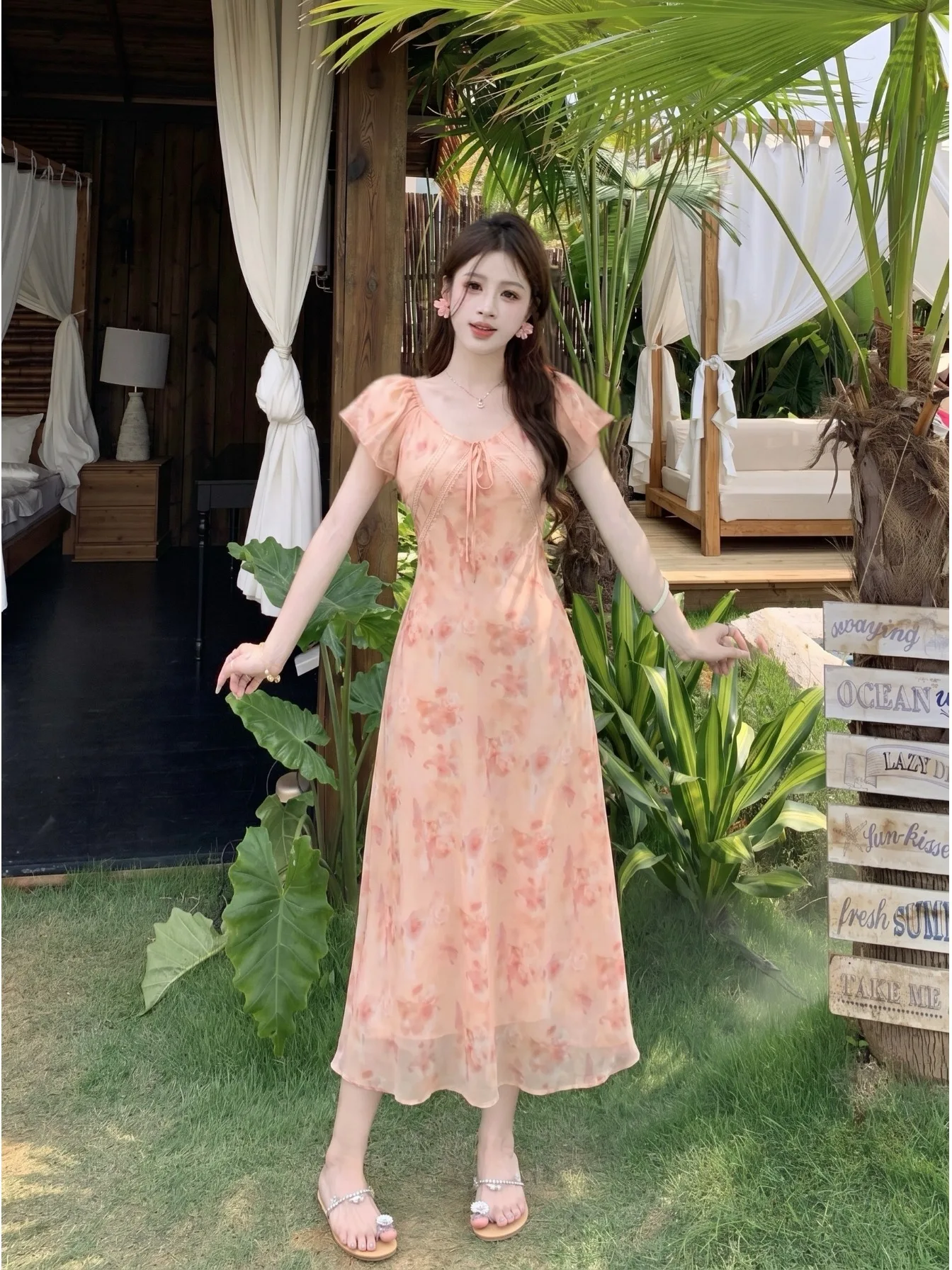 plus Size Floral Print Puff Sleeve Dress Belted Waist Slimming Design A-Line Long Dress Korean Style Commute Wind Summer New ...
plus Size Floral Print Puff Sleeve Dress Belted Waist Slimming Design A-Line Long Dress Korean Style Commute Wind Summer New ...