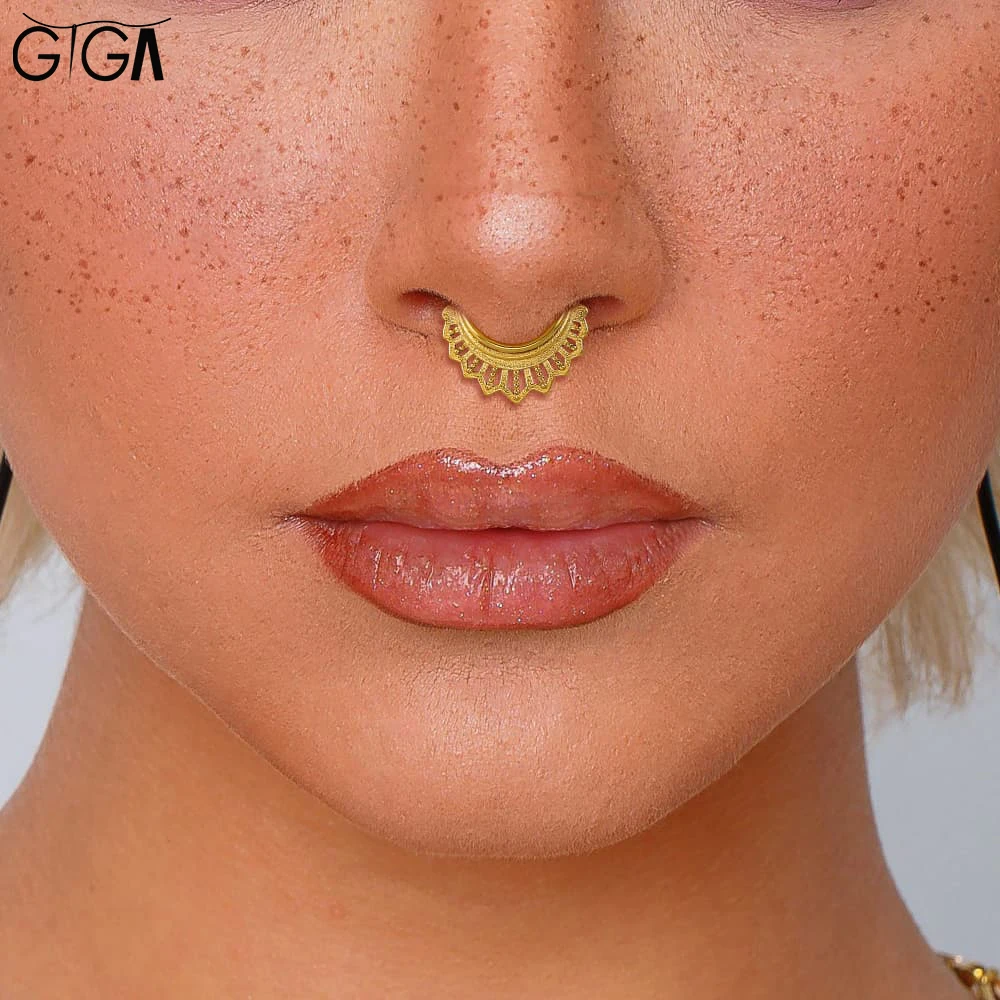 Giga 1PCS Surgical Stainless Steel Vintage Nose Rings Hinged Septum Earrings Cartilage Tragus Helix Piercing Hoops Women Jewelry
Giga 1PCS Surgical Stainless Steel Vintage Nose Rings Hinged Septum Earrings Cartilage Tragus Helix Piercing Hoops Women Jewelry