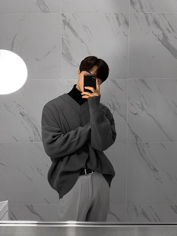 Loose V-Ne Knitwear Pure Color Base Layer Sweater for Men Autumn Winter New Sle Korean Loose Sle Faionable Versatile
Loose V-Ne Knitwear Pure Color Base Layer Sweater for Men Autumn Winter New Sle Korean Loose Sle Faionable Versatile